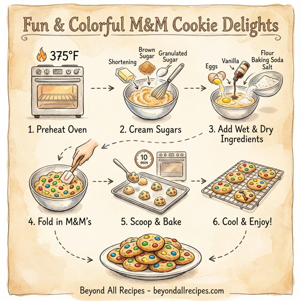 Fun & Colorful M&M Cookie Delights instructions