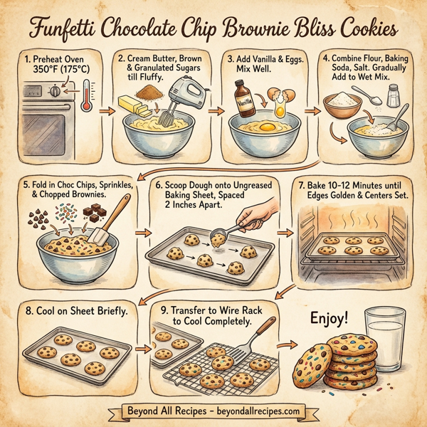 Funfetti Chocolate Chip Brownie Bliss Cookies instructions