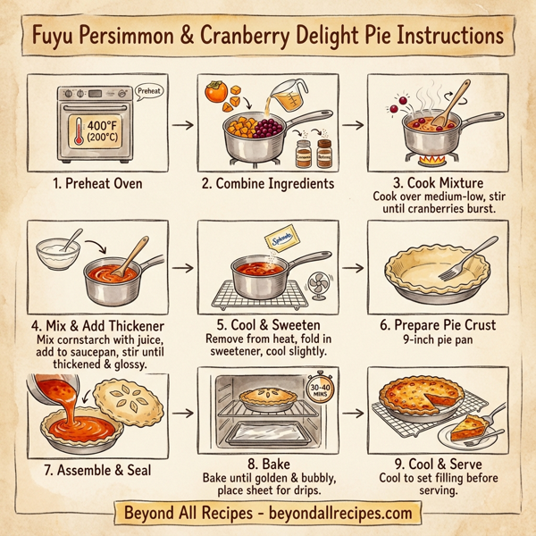 Fuyu Persimmon and Cranberry Delight Pie instructions
