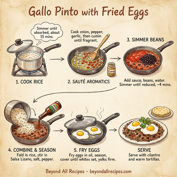 Gallo Pinto with Fried Eggs instructions