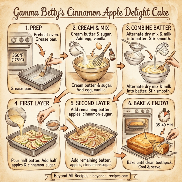 Gamma Betty's Cinnamon Apple Delight Cake instructions