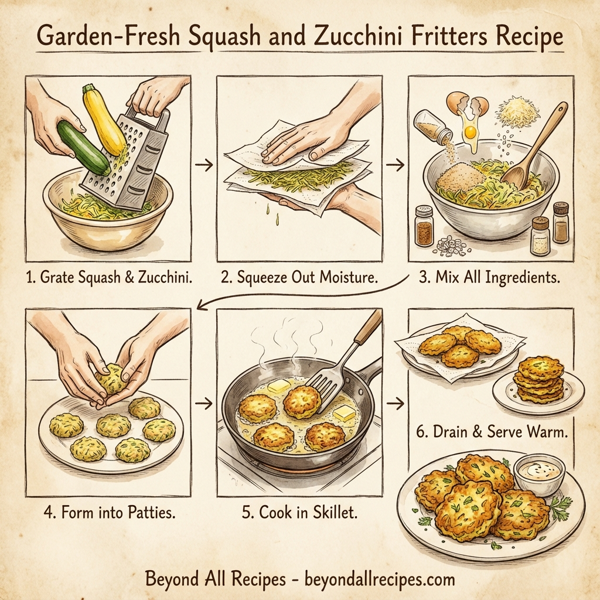 Garden-Fresh Squash and Zucchini Fritters instructions