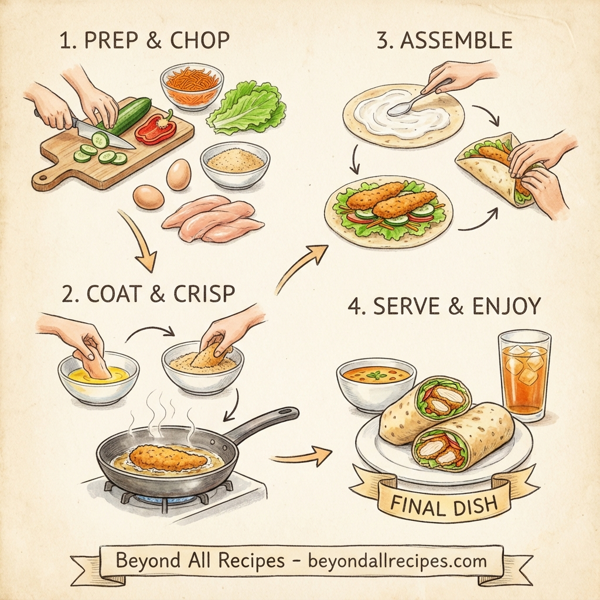 Garden Delight Crispy Chicken Wraps instructions