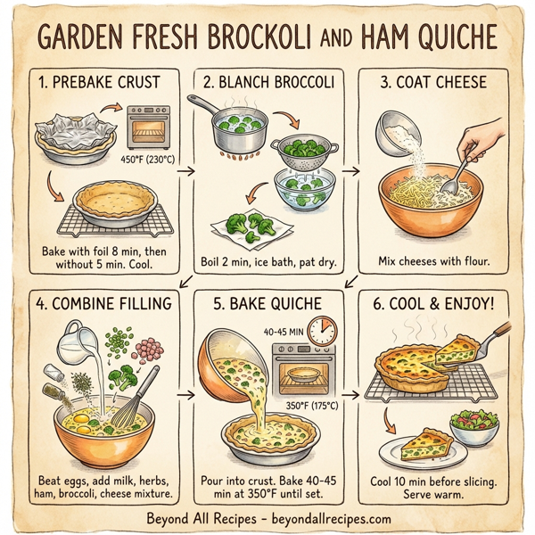 Garden Fresh Broccoli and Ham Quiche instructions