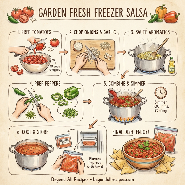 Garden Fresh Freezer Salsa instructions