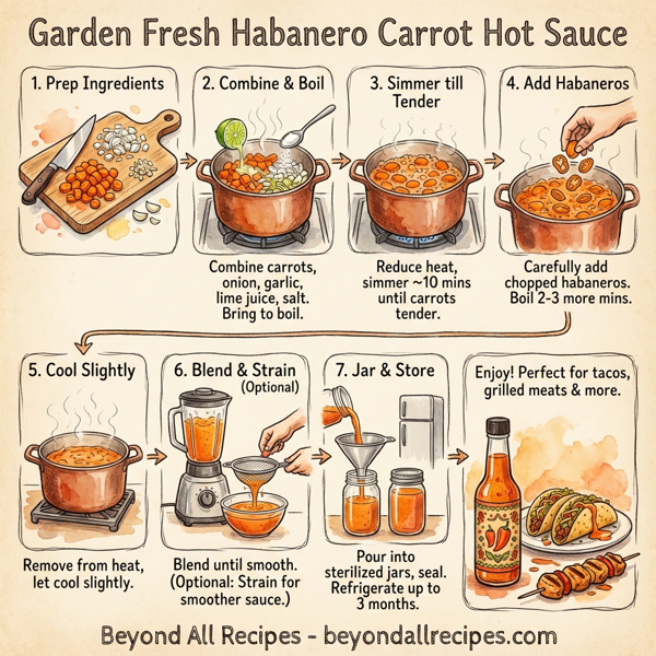 Garden Fresh Habanero Carrot Hot Sauce instructions