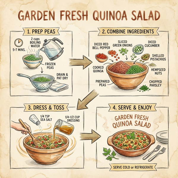 Garden Fresh Quinoa Salad with Spring Peas & Crunchy Veggies instructions