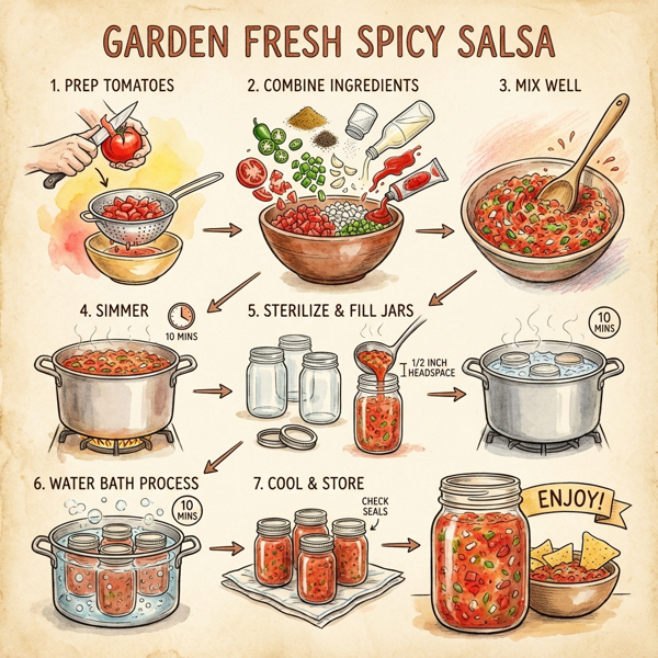 Garden Fresh Spicy Salsa instructions