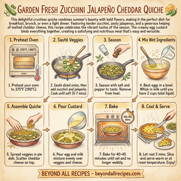 Garden Fresh Zucchini Jalapeno Cheddar Quiche instructions
