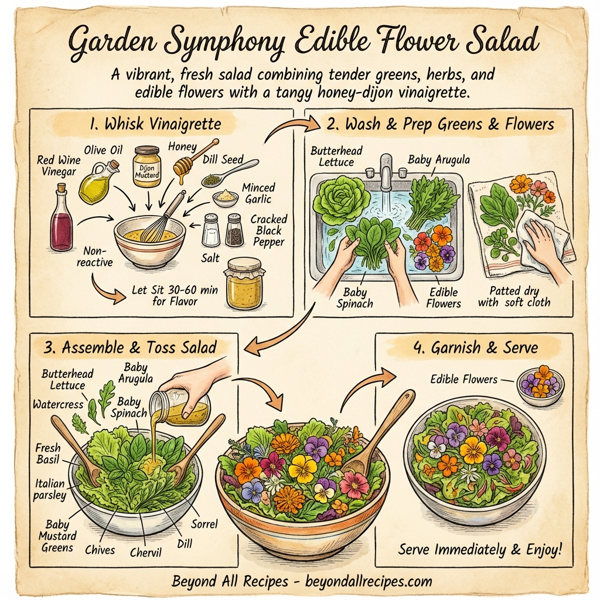 Garden Symphony Edible Flower Salad instructions