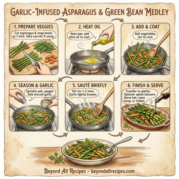 Garlic-Infused Asparagus and Green Bean Medley instructions