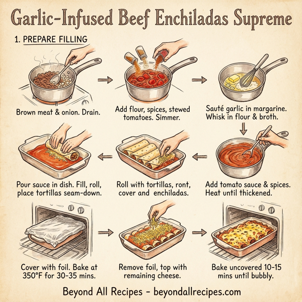 Garlic-Infused Beef Enchiladas Supreme instructions