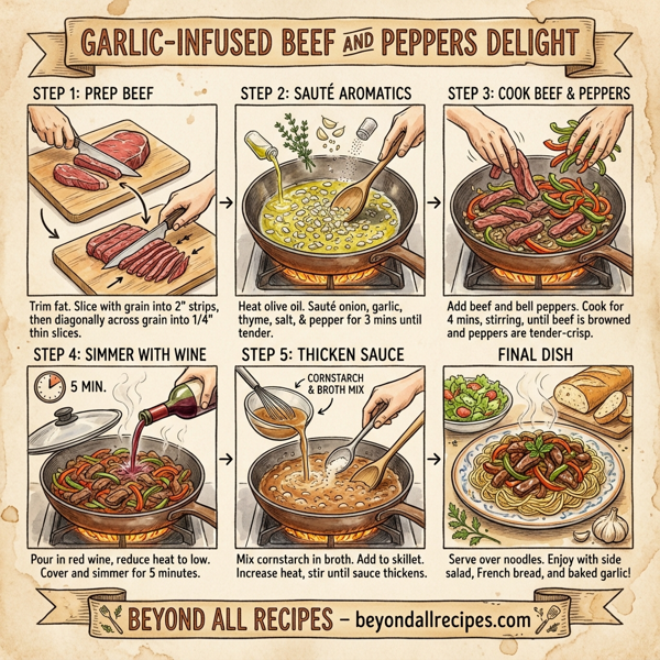 Garlic-Infused Beef and Peppers Delight instructions
