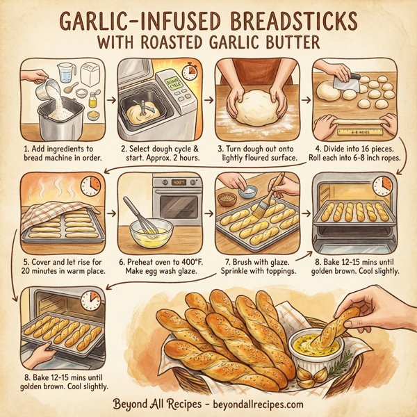 Garlic-Infused Breadsticks with Roasted Garlic Butter instructions