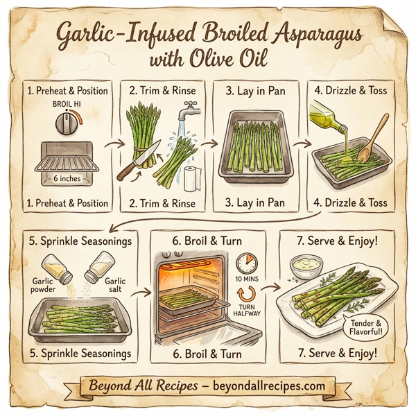 Garlic-Infused Broiled Asparagus with Olive Oil instructions