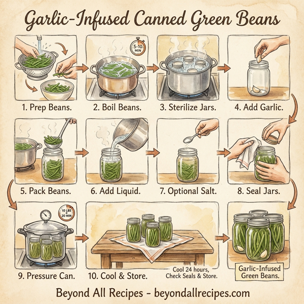 Garlic-Infused Canned Green Beans instructions