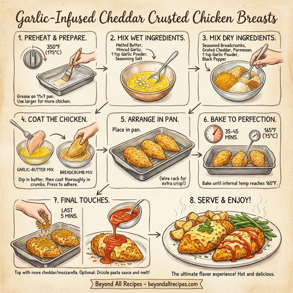Garlic-Infused Cheddar Crusted Chicken Breasts instructions
