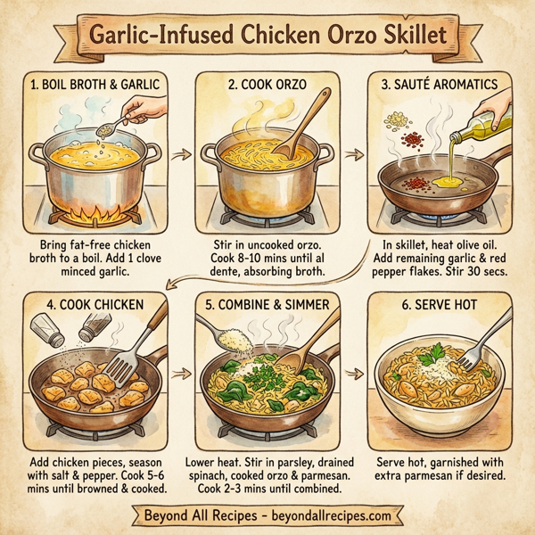 Garlic-Infused Chicken Orzo Skillet instructions