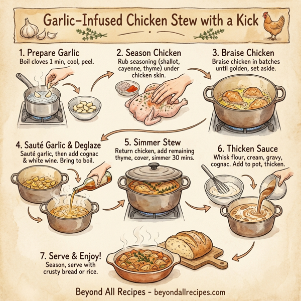 Garlic-Infused Chicken Stew with a Kick instructions