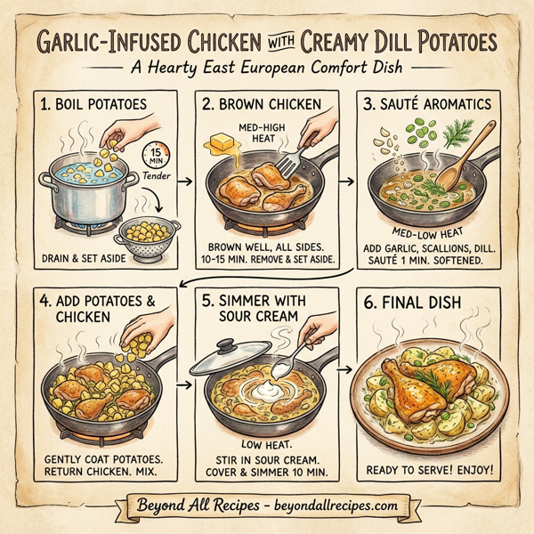 Garlic-Infused Chicken with Creamy Dill Potatoes instructions