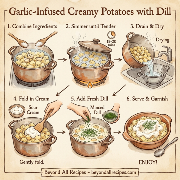 Garlic-Infused Creamy Potatoes with Dill instructions