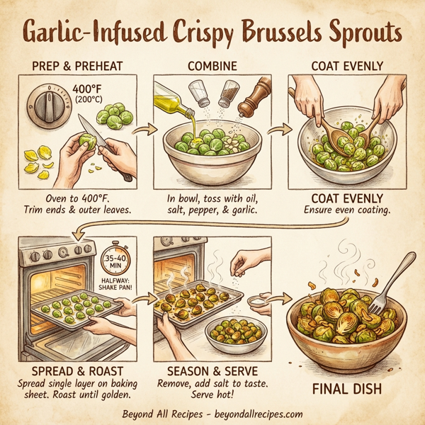 Garlic-Infused Crispy Brussels Sprouts instructions