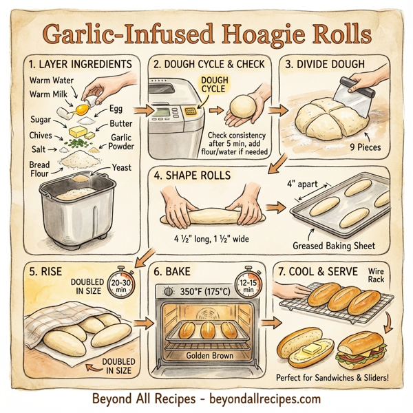 Garlic-Infused Hoagie Rolls instructions