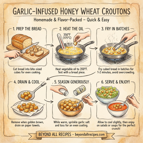 Garlic-Infused Honey Wheat Croutons instructions