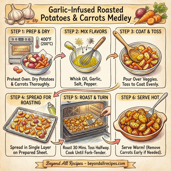 Garlic-Infused Roasted Potatoes & Carrots Medley instructions