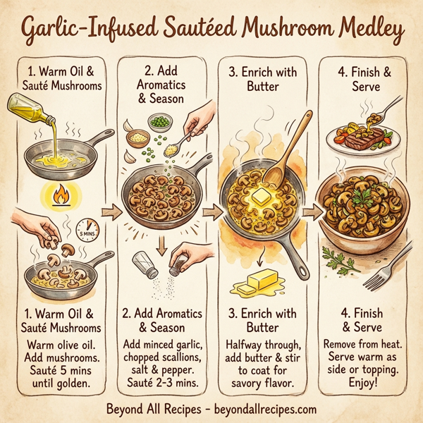 Garlic-Infused Sautéed Mushroom Medley instructions