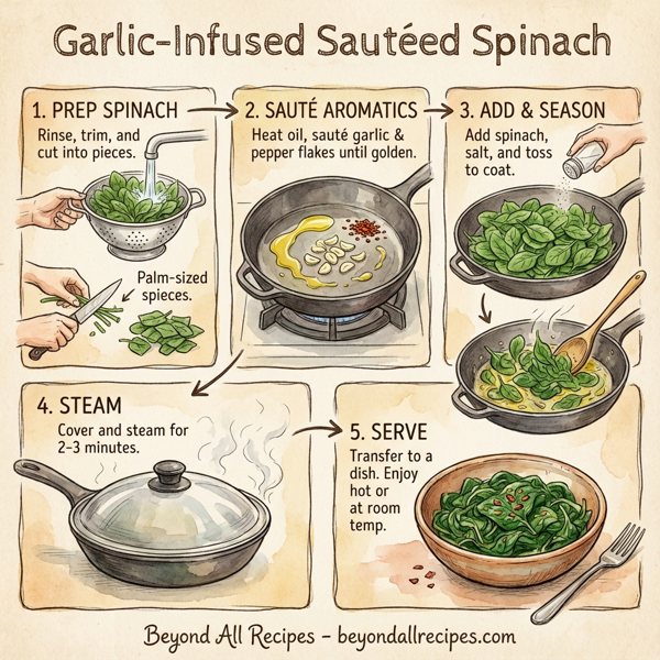 Garlic-Infused Sautéed Spinach instructions