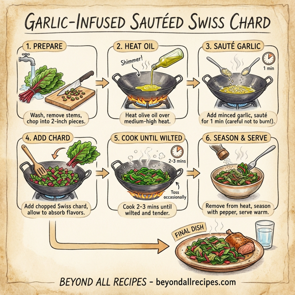Garlic-Infused Sautéed Swiss Chard instructions