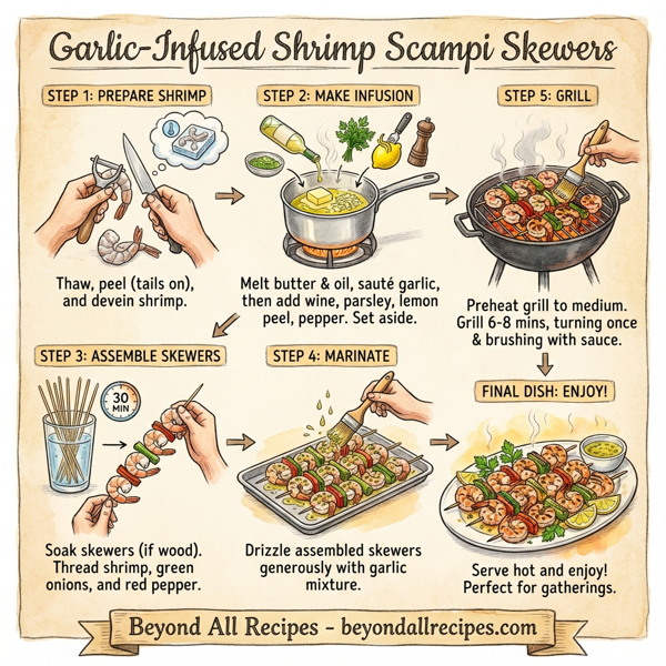 Garlic-Infused Shrimp Scampi Skewers instructions