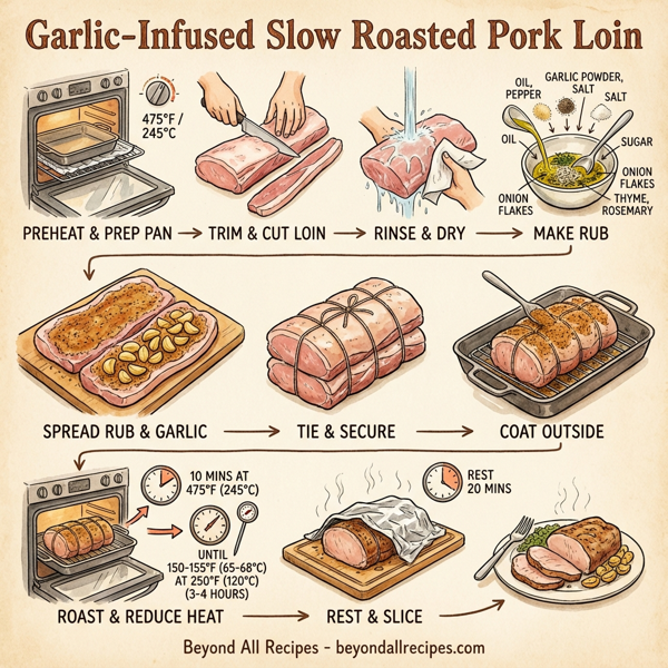 Garlic-Infused Slow Roasted Pork Loin instructions