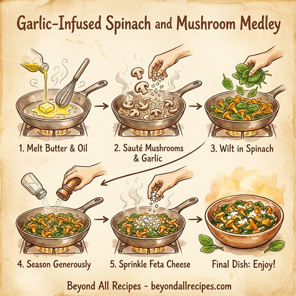 Garlic-Infused Spinach and Mushroom Medley instructions
