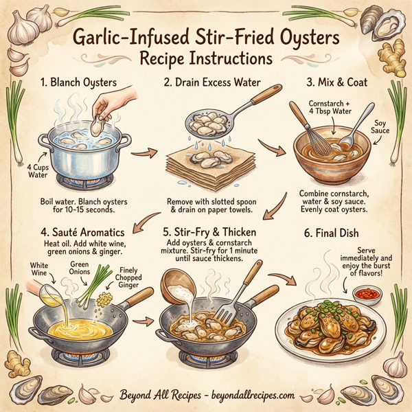 Garlic-Infused Stir-Fried Oysters instructions