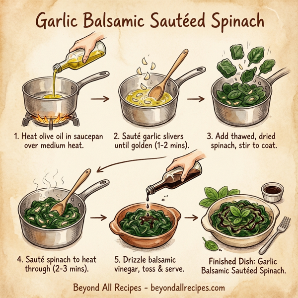 Garlic Balsamic Sautéed Spinach instructions