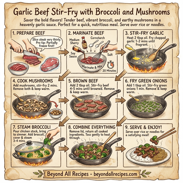 Garlic Beef Stir-Fry with Broccoli and Mushrooms instructions
