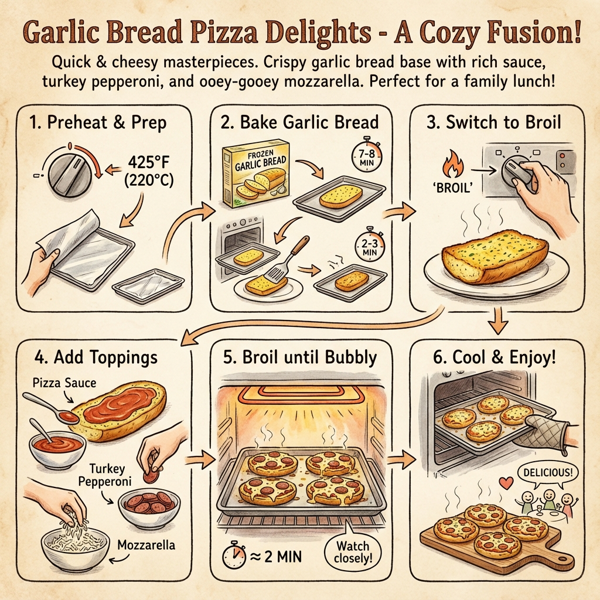Garlic Bread Pizza Delights instructions