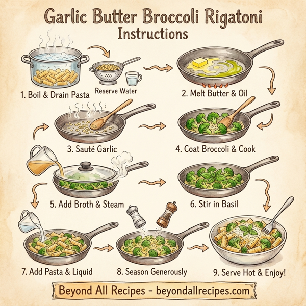 Garlic Butter Broccoli Rigatoni instructions
