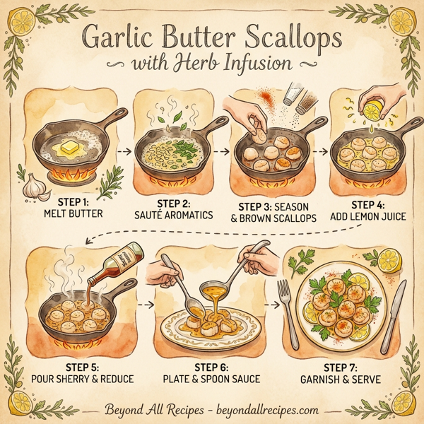 Garlic Butter Scallops with Herb Infusion instructions