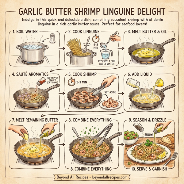 Garlic Butter Shrimp Linguine Delight instructions