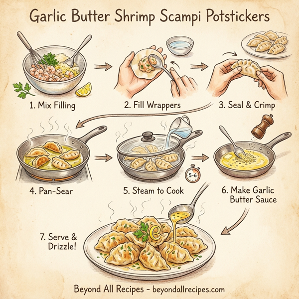 Garlic Butter Shrimp Scampi Potstickers instructions
