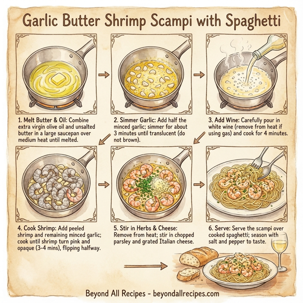 Garlic Butter Shrimp Scampi with Spaghetti instructions