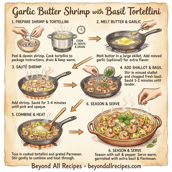 Garlic Butter Shrimp with Basil Tortellini instructions