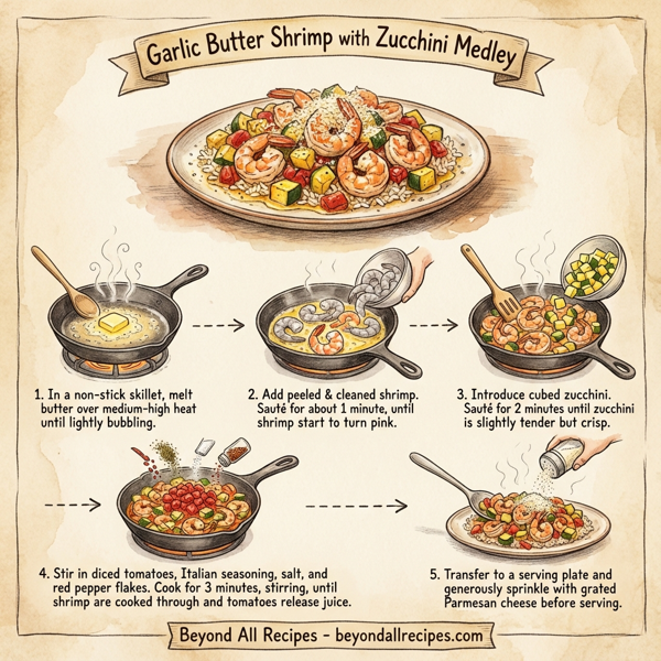 Garlic Butter Shrimp with Zucchini Medley instructions