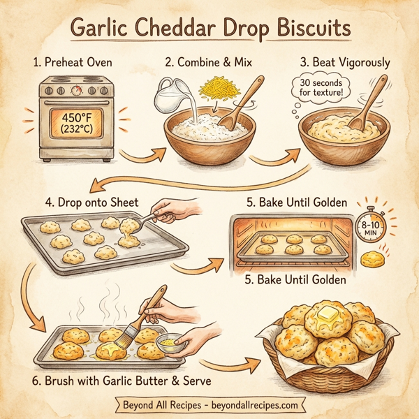 Garlic Cheddar Drop Biscuits instructions