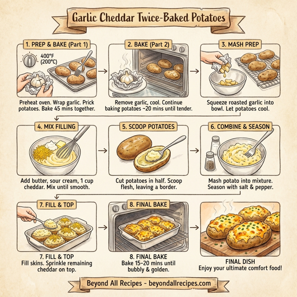 Garlic Cheddar Twice-Baked Potatoes instructions