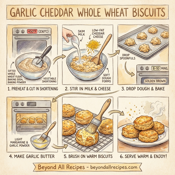 Garlic Cheddar Whole Wheat Biscuits instructions
