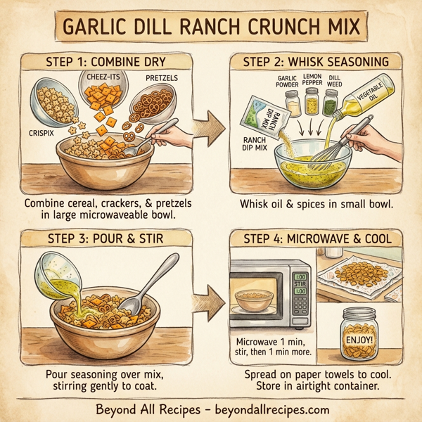 Garlic Dill Ranch Crunch Mix instructions